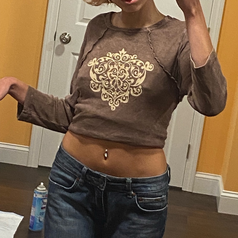 brown y2k top